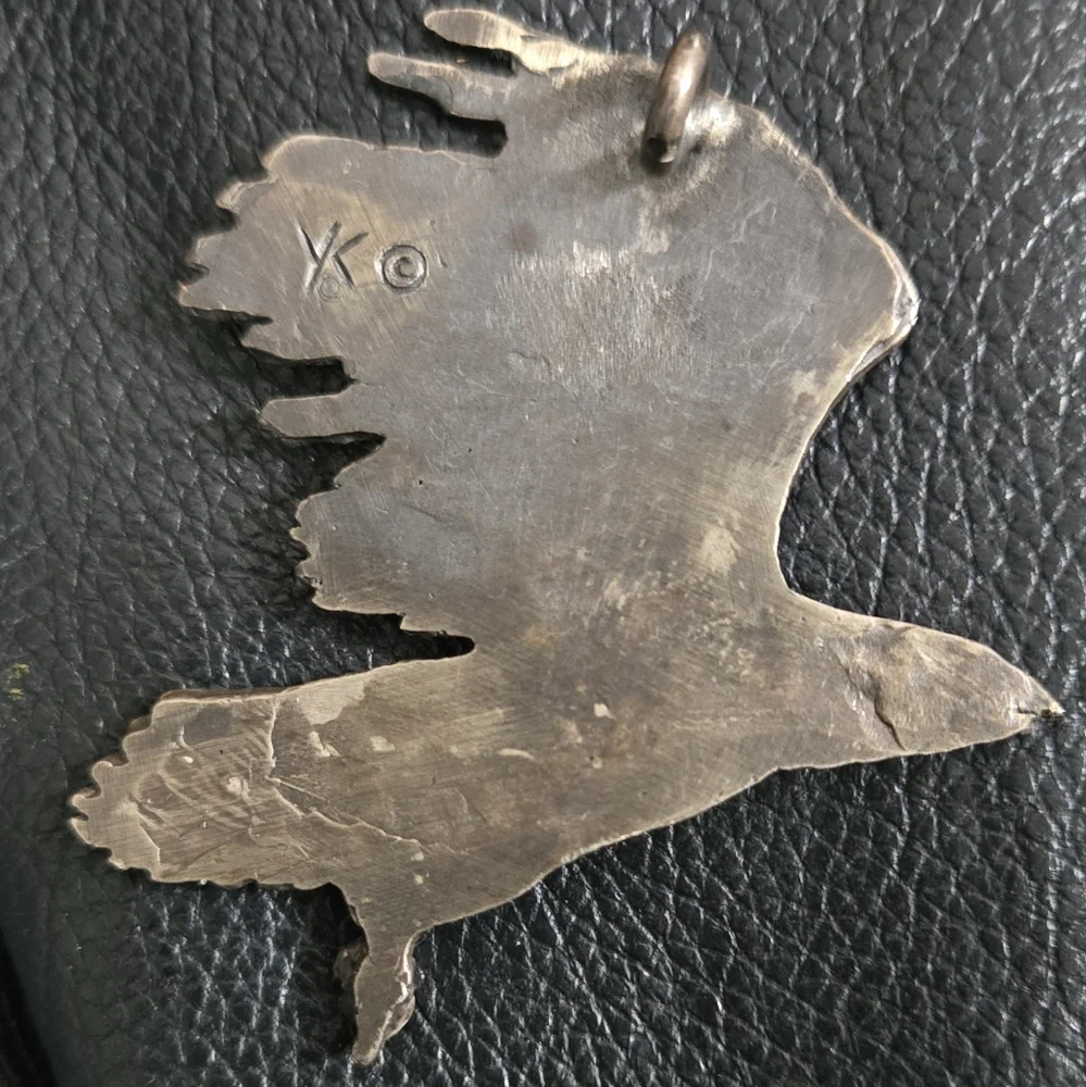 Sterling Silver Eagle/Hawk Pendant For Necklace 2.5" - Picture 3 of 5